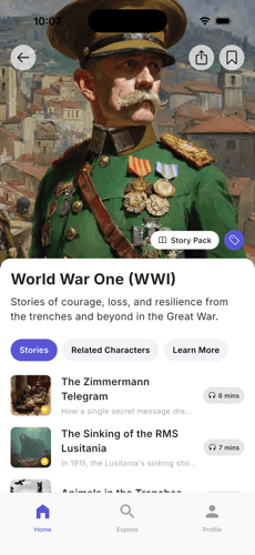 Story pack view on iPhone