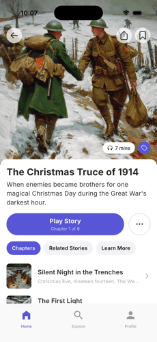 Story detail view on iPhone
