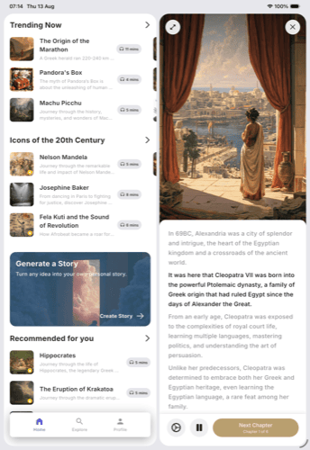 Story player on iPad