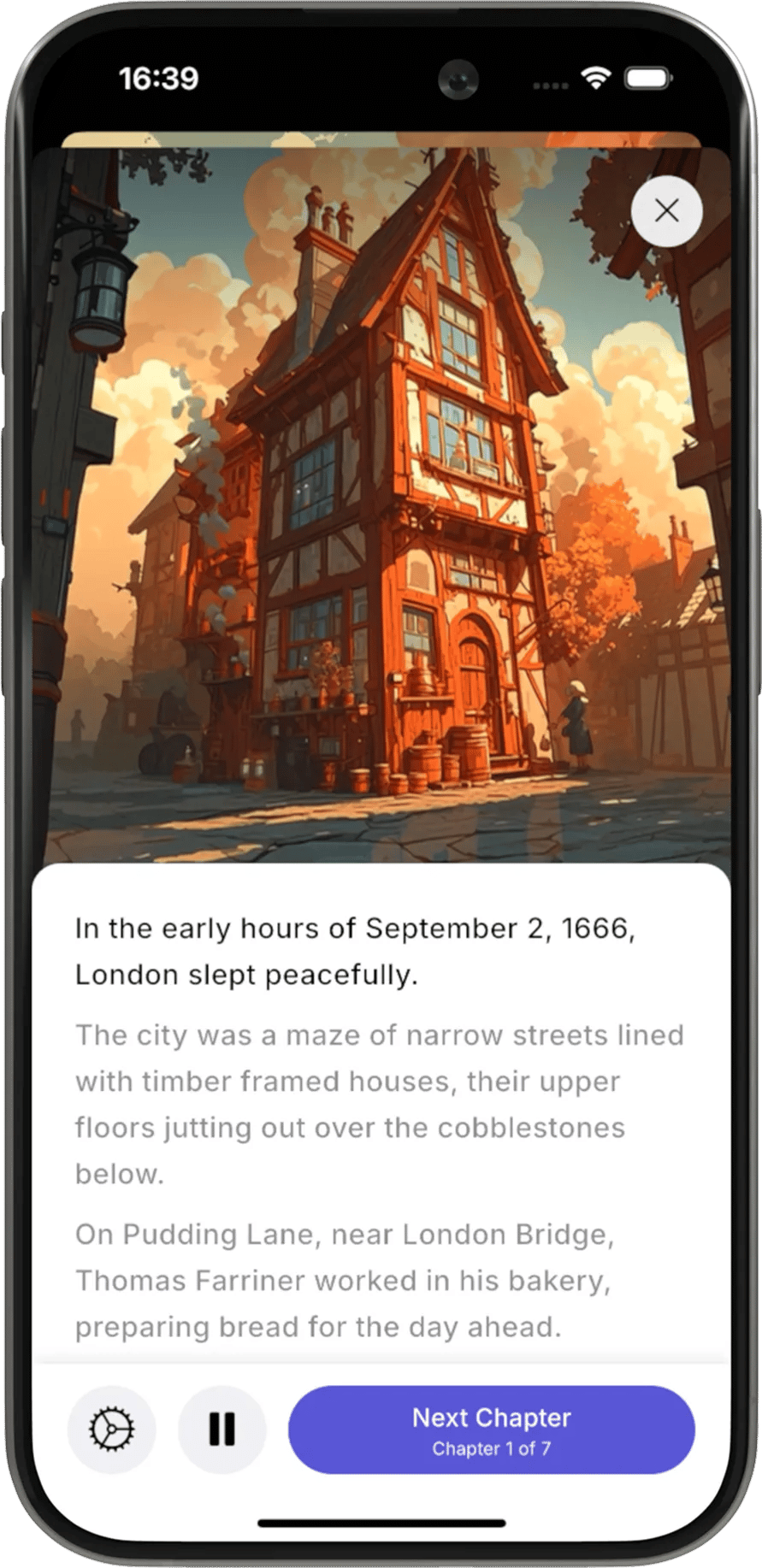 A narrated Chunks story playing with the text highlighting in sync