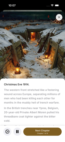 Story player with narration and text on iPhone