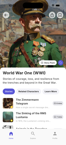 Story pack view on iPhone