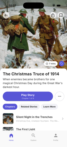 Story detail view on iPhone